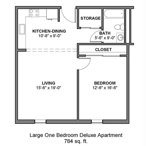Langdon Place of Nashua Large 1Bedroom Deluxe Apartment